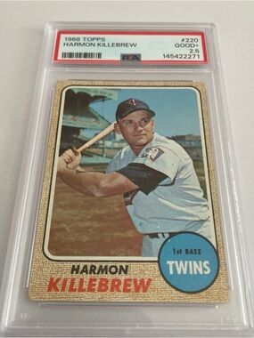 1968 Topps Harmon Killebrew PSA 2.5 GOOD+ #220 Twins Vintage Baseball Card